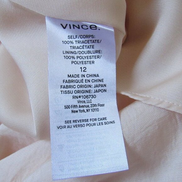 Vince. Twist Drape Long Sleeve Dress in Oat Blush Size 12 - Picture 14 of 16